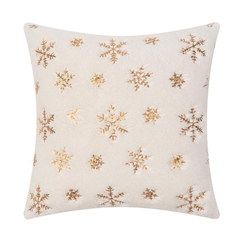 

Pillowcase Home Bedroom Living Room Decor Christmas Decoration Cushion Cover Pillow Cover Snowflake Print Pillow Case золотой