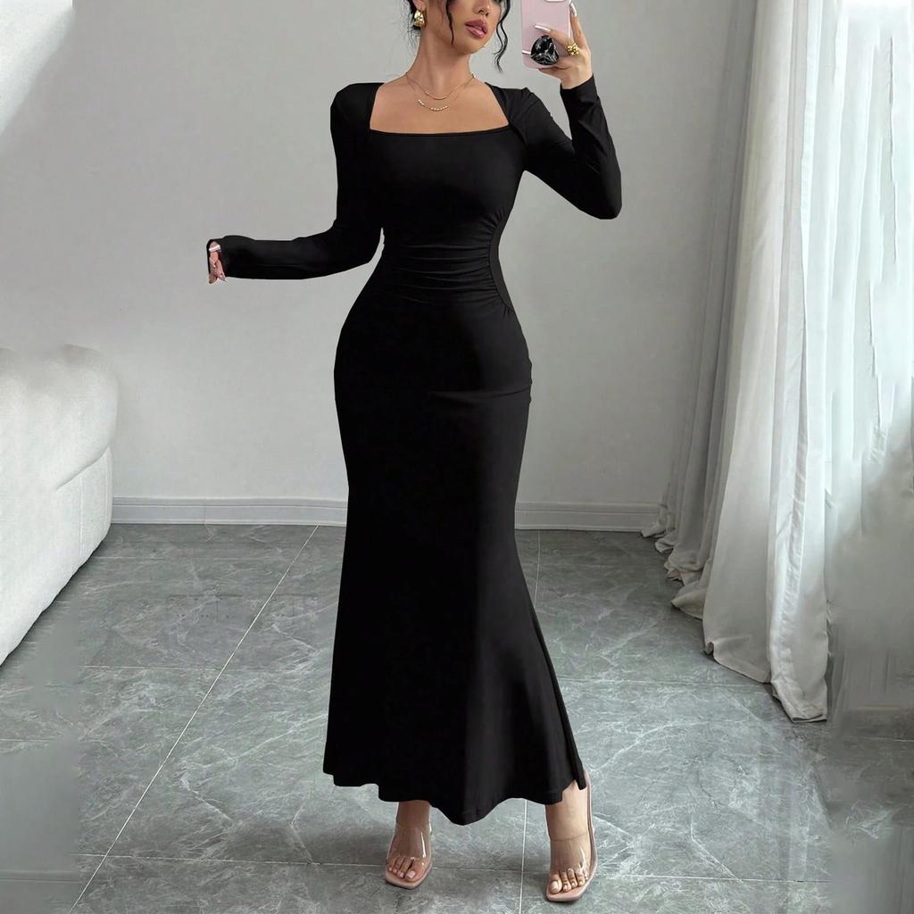 Women's Fashion Long Sleeve Fishtail Long Dress