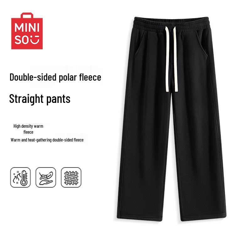 MINISO Men's Winter Fleece-Lined Straight-Leg Pants