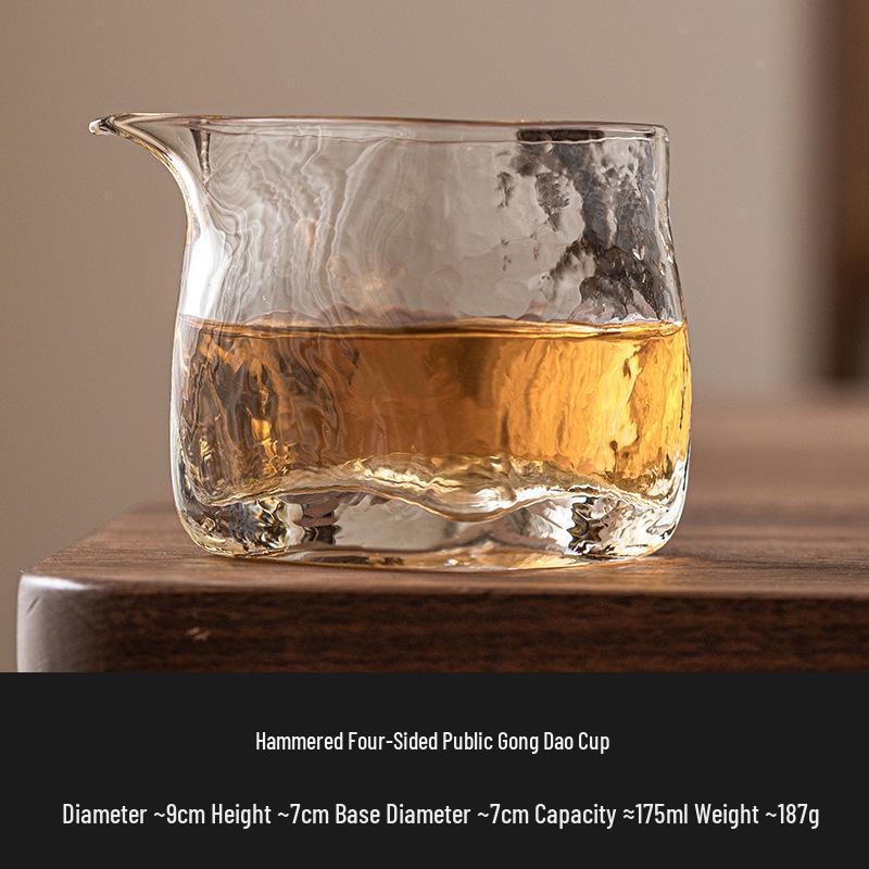 

Japanese Heat-Resistant Borosilicate Glass Gong Dao Cup: Square Eagle Beak Design for High-Temperature Tea Separation 175 ml прозрачный
