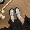 Black Round Head Thick Heel Platform Small Leather Shoes Women's 2025 Summer New Versatile Japanese Retro French Mary Jane Shoes