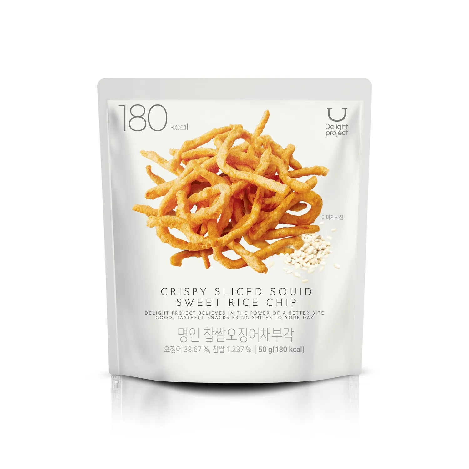 Delight project Crispy Sliced Squid Sweet Rice Chip 50g/3bag Rice Chip 50g/3bag