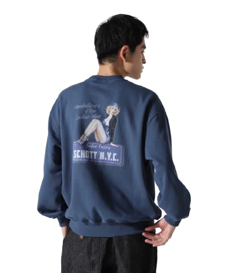 

Schott CREW SWEAT PINUP GIRL Men s Crew Neck Sweatshirt, Size S (120), Navy, 782-4232015