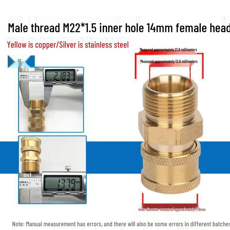 M22-14 To 3/8" Quick Connect High-Pressure Washer Copper Adapter