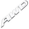 AWD Emblem Chrome Plated Metal Logo Sticker Turbo Rear Trunk