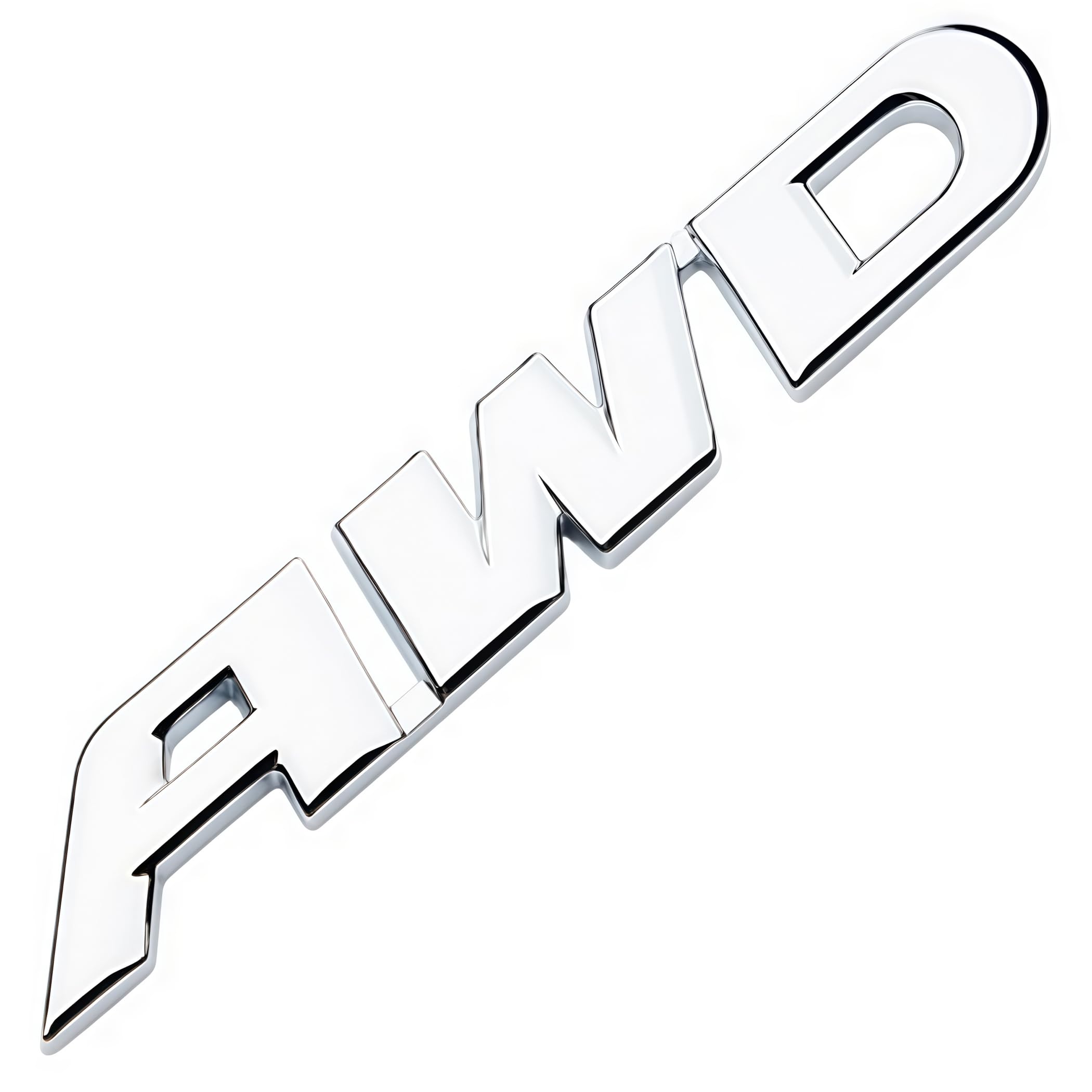 AWD Emblem Chrome Plated Metal Logo Sticker Turbo Rear Trunk 15.2cm серебряный