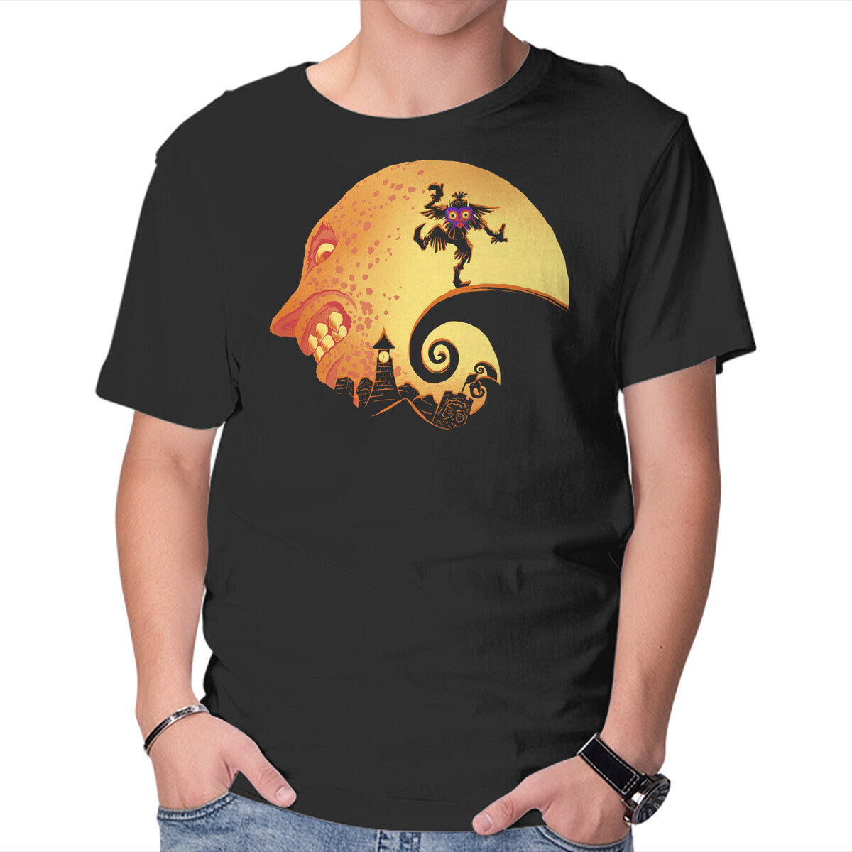 Unisex Crew Neck T-Shirt Nightmare At Termina Graphic Short Sleeve Casual Tee S