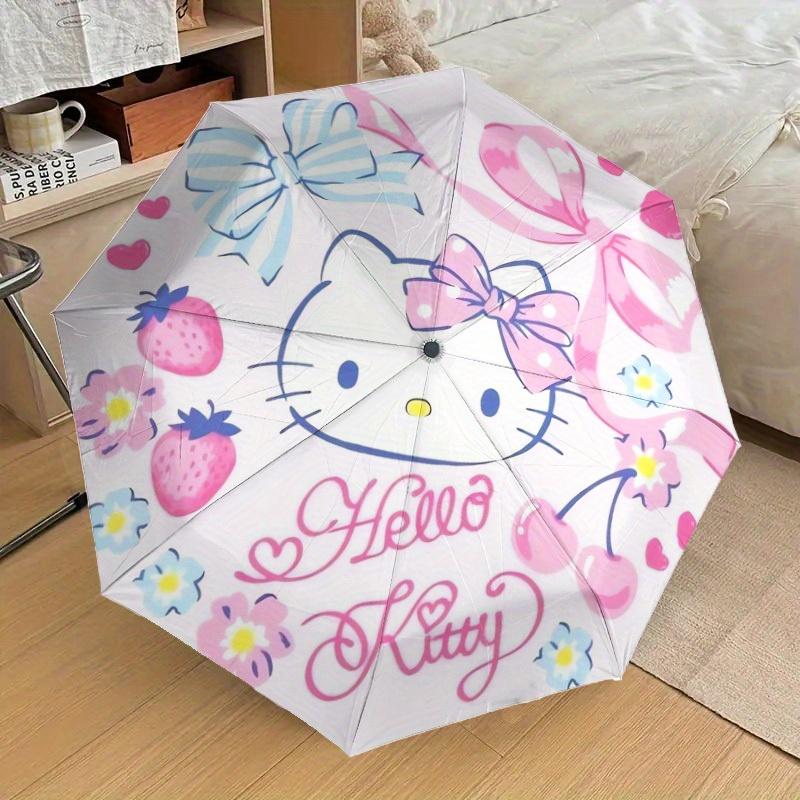1pc Hello Kitty Floral Bows Umbrella with Plastic Handle,Suitable for All Seasons Home Travel Outdoor UmbrellaSanlio543