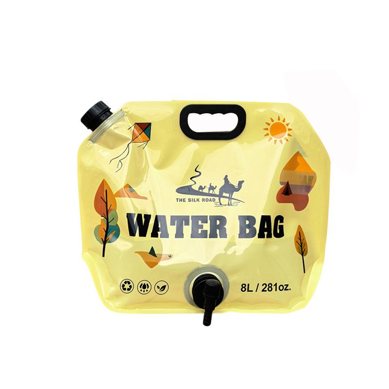 8L Camping Water Bag Portable Folding Water Storage Jug with Faucet Large Capacity Reusable Water Carrier for Outdoor Hiking Picnics BBQ
