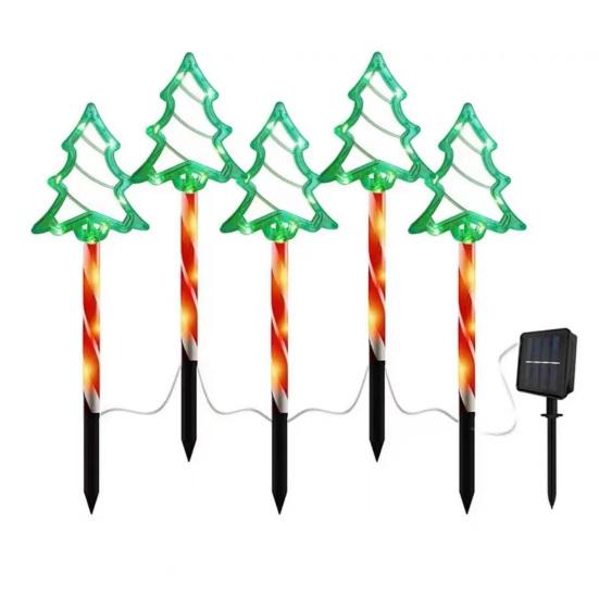 Solar Christmas Stake Lawn Decor with Santa Lights Waterproof Outdoor And Snowman Warm White LED