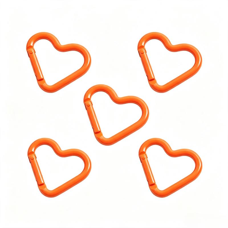 5Pcs New Heart Shaped Carabiner Hook Ring Keychain Keyrings Diy Jewelry Making Supplies Connector Buckles Accessories