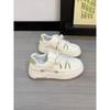 Koreanische Leinenschuhe für Mädchen - 2026 Blumenmuster, Dicke Sohle, Frühling/Herbst, Lässig Weiß