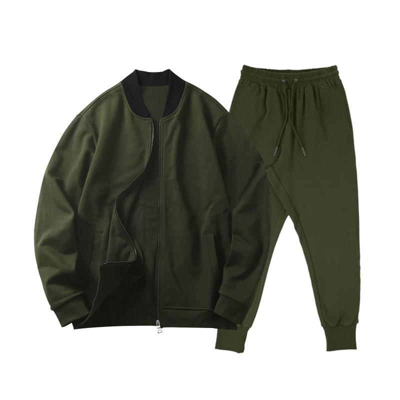 

Autumn New Arrival Solid Colour Jacket for Men Spring/Autumn Drop-Shoulder Stylish Reversible Stand Collar Dapper Oversized Men s Suit XXXL армія зелений колір