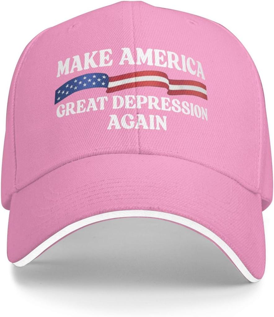 Make America Great Depression Again Polyester Baseball Cap Patriotic Political Unisex Outdoor Adjustable Hat