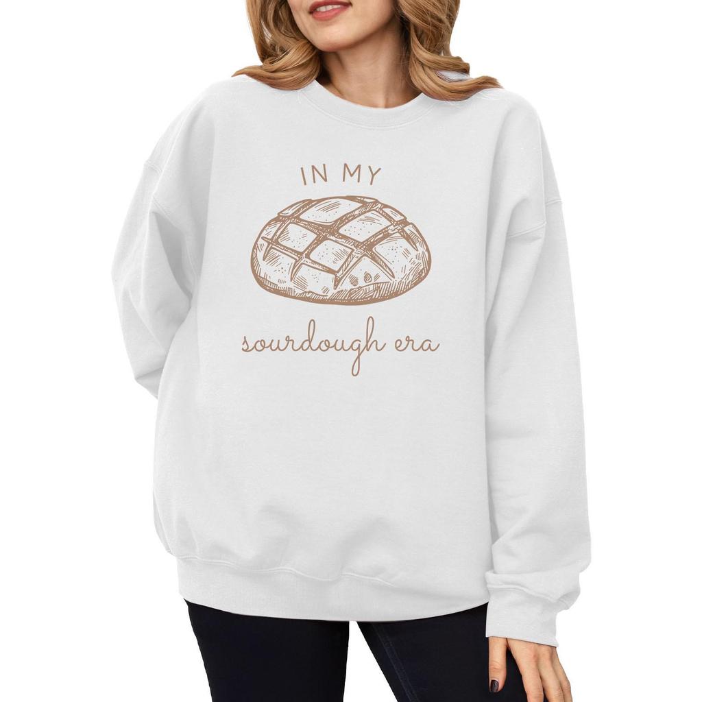Autumn Winter American Style Printed Loose Round Neck Long Sleeve Hoodie