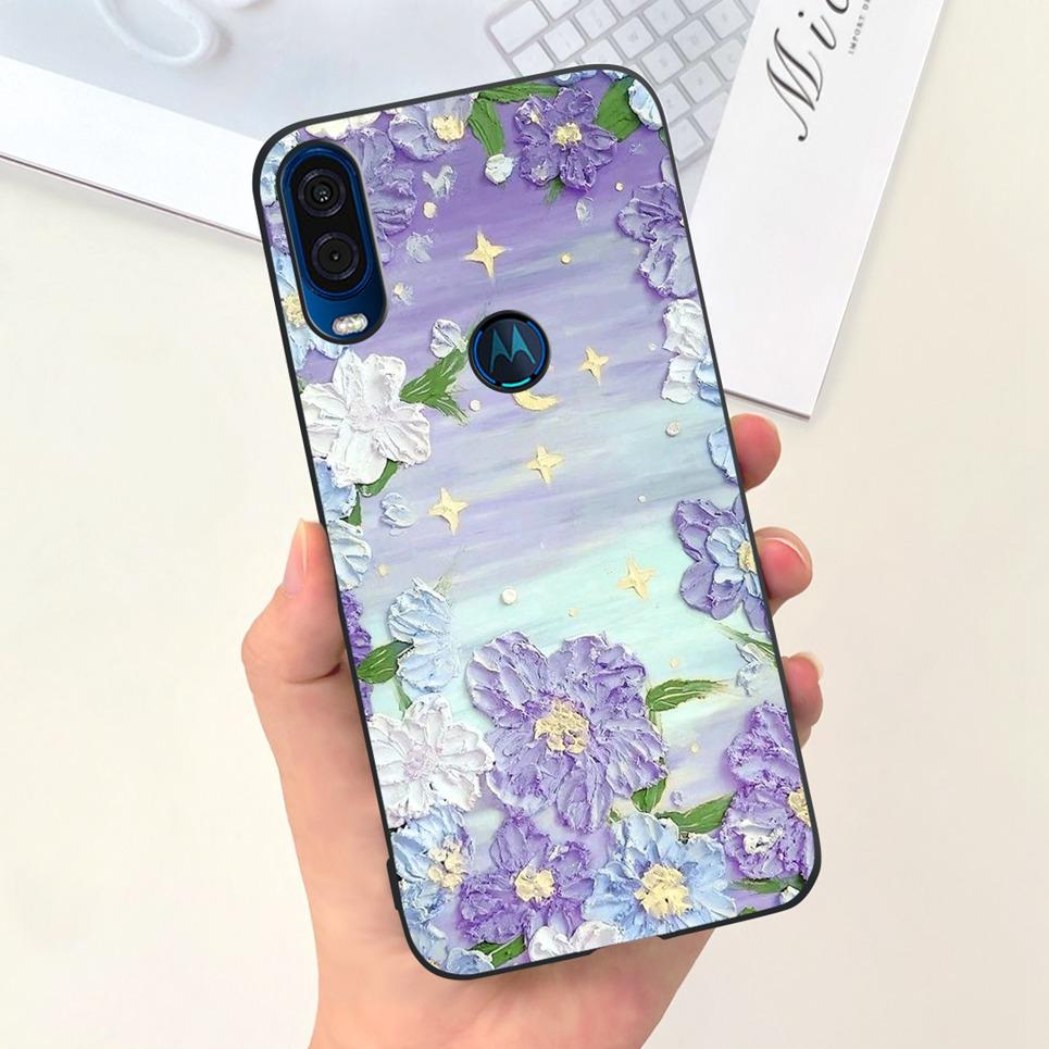 For Motorola One Vision Case One Macro BaCK Cover Gothic Black Cool Fashion Phone Mask For One Vision OneMacro Bumper Soft Matte