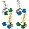 Cherry Resin Alloy Keychain Handmade Fruit Charm for Bags and Keys Fashion Handbag Accessories Jewelry for Wallet