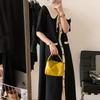 French Style Peter Pan Collar Dresses Women's Fashion Drawstring Summer Single-breasted A-Line Basic Pockets Long Dress