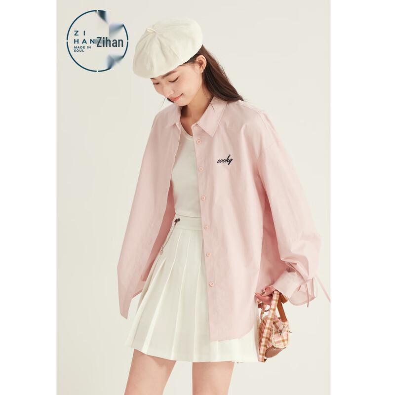 ZIHAN Women s Pure Cotton Sun Protection Loose Shirt L