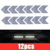 ISGTDRM 12 Pcs/Set Reflective Arrow Sign Tape Warning Safety Sticker for Car Bumper Trunk Hazard Tape Motorcycle Accessories