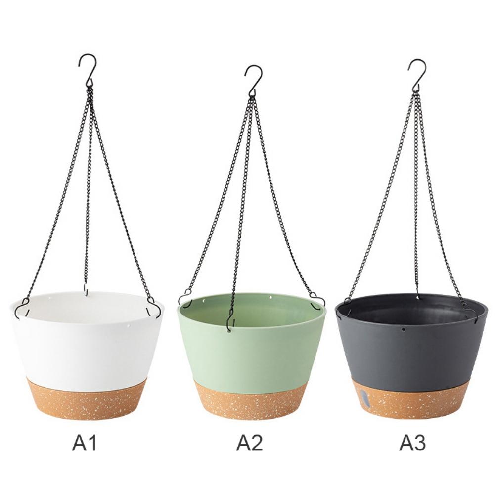 Hanging Flowerpot Self Absorbing Water Thicken Plastic Hanging Basket Outdoor Plant Planter Planting Pot Automatic Drainage Pot