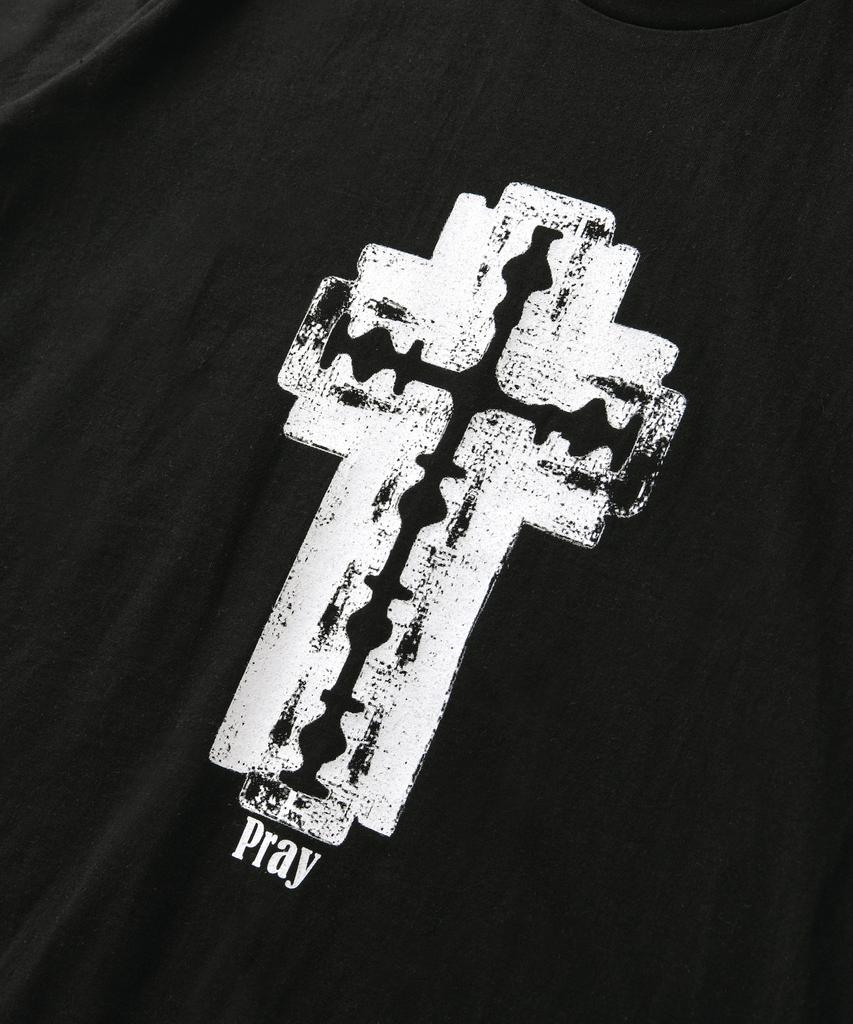 AMOU Razor Cross Half T-Shirts Black