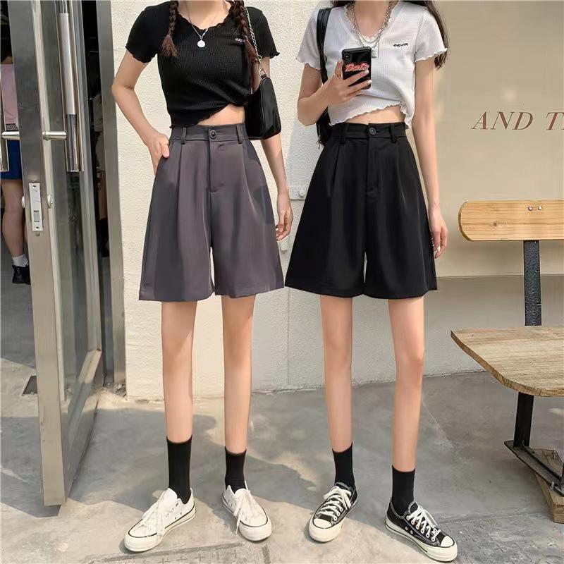 

Women s Black High-Waisted A-Line Wide-Leg Shorts - Slimming, Lightweight, Plus-Size, Summer. XL (125-135 cm reference)