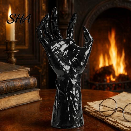 Black Matte Halloween Claws Decoration, Wall Mounted Creepy Hands, Spooky Claw Ornament, Gothic Photo Props Prop for Haunted House Party, Dark