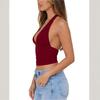 Ladies' Fashionable And Sexy Deep V-neck Hanging Neck Women's Backless Slim Fit Vest Top