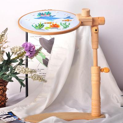 Buchenholz Punch Needle Kreuzstich Stickerei Ständer und Tischplatte Regal