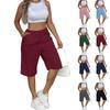Women’s Casual Loose Fit Drawstring Waist Knee Length Shorts with Pockets for Everyday Wear and Comfort