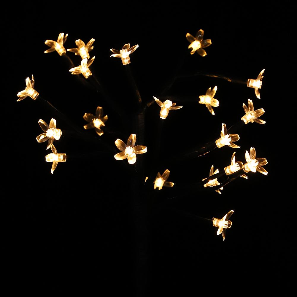 Solar Powered 20LED Lawn Light Warm Peach Tree Lamp for Outdoor Garden Road Courtyard