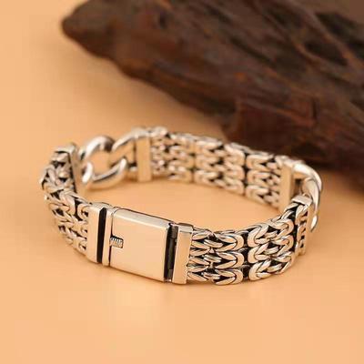 Thaise Zilveren Gevlochten Armband Heren Persoonlijkheid Dominant Eenvoudige Persoonlijkheid Trend Armband