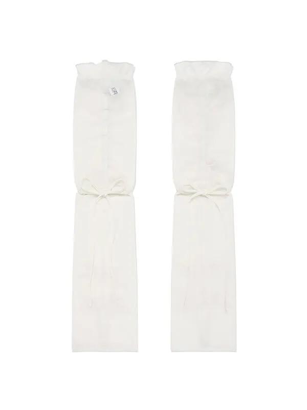 Ribbon Summer Leg Warmers [White]