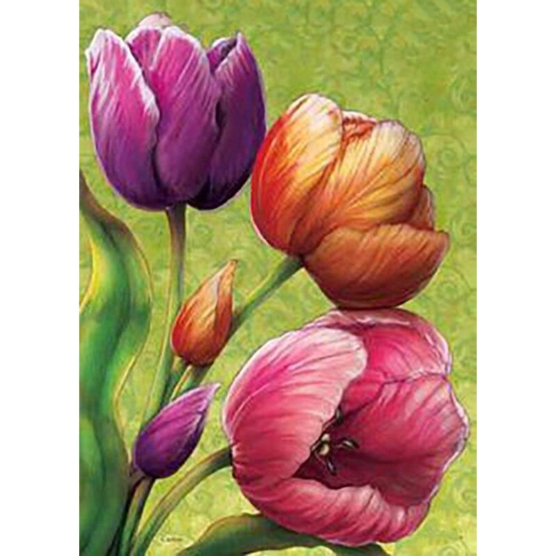 5D DIY sada na malování diamantů Krásné květiny Diamantové vyšívání kamínky Dekorace pro domácnost