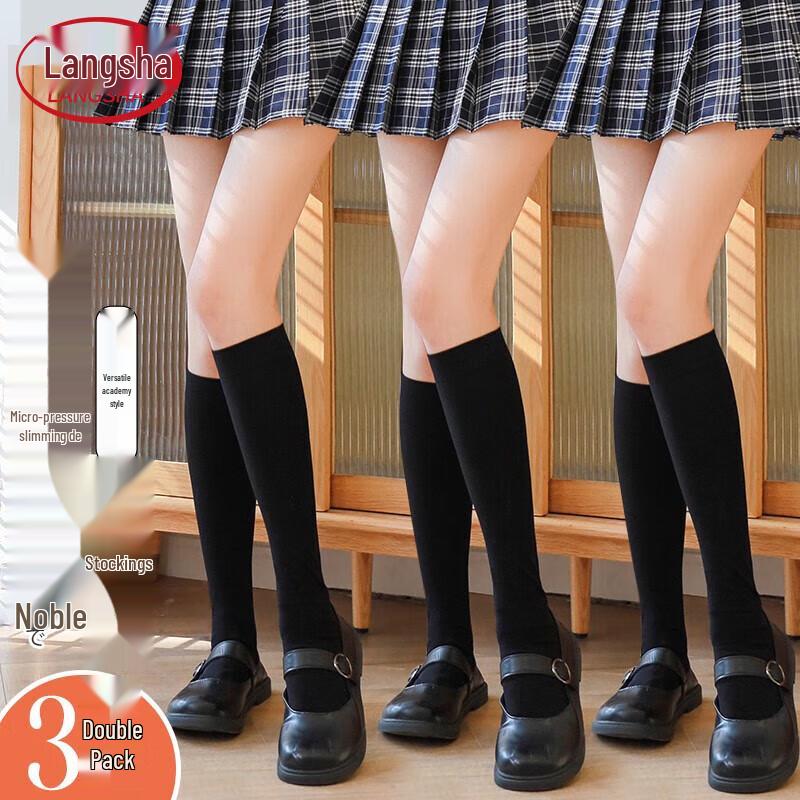Langsha Women s JK Style Breathable Sheer Mid-Calf Socks Mid-calf