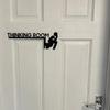 1Pc Modern Metal Toilet Door Sign - Thinking Room Wall Mount Sculpture, Home Decor Artwork, Decorative Door Frame Pendant