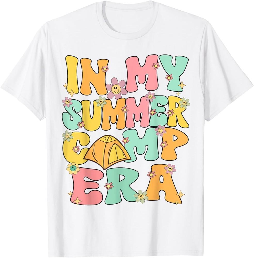 In My Summer Camp Era Retro Groovy Summer Camp Camping Funny T-Shirt Unisex T-Shirt M