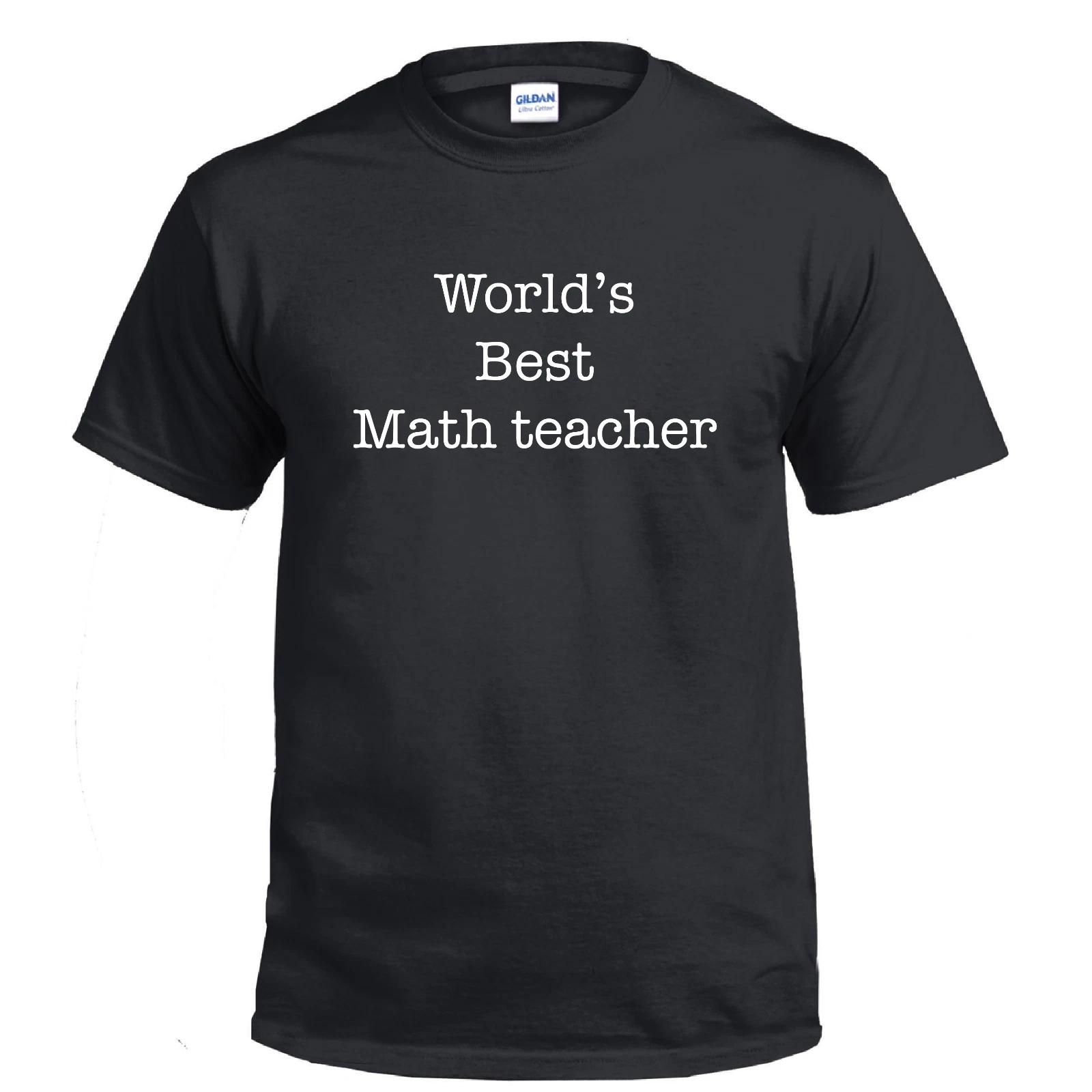 Worlds Best Math Teacher Science School Funny Shirt Gift Cotton T-Shirt S
