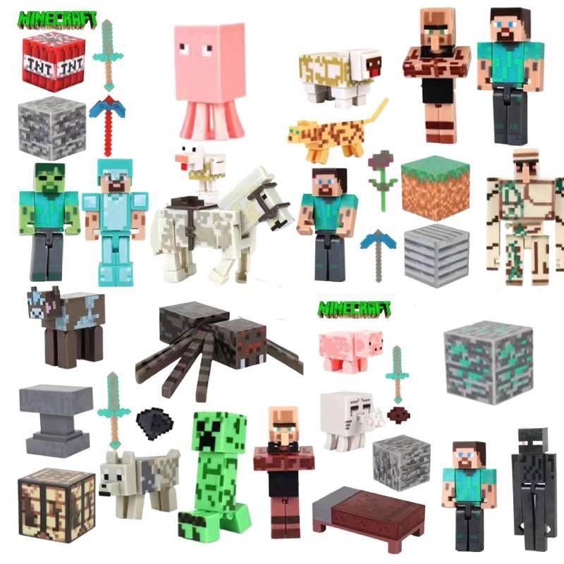 Minecraft Creeper Building Block Cake Decorations For Birthday Parties Premium Quality Plastic Figurines