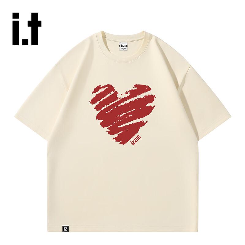 Izzue I.t Unisex Pure Cotton Heart Print Short Sleeve T-Shirt