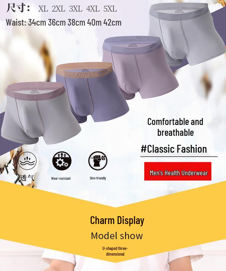 Men's Summer Cotton Loose Boxers - Breathable, Seamless & Anti-Pilling Plus Size 4-Corner Briefs