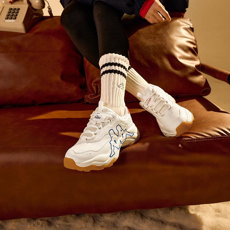 Kappa Fleece Lined Warm Height Increasing Retro Versatile Thick Sole Casual Comfortable Non-Slip Wear-Resistant Low-Top Dad Shoes K0DZ5MC65D-0106AR
