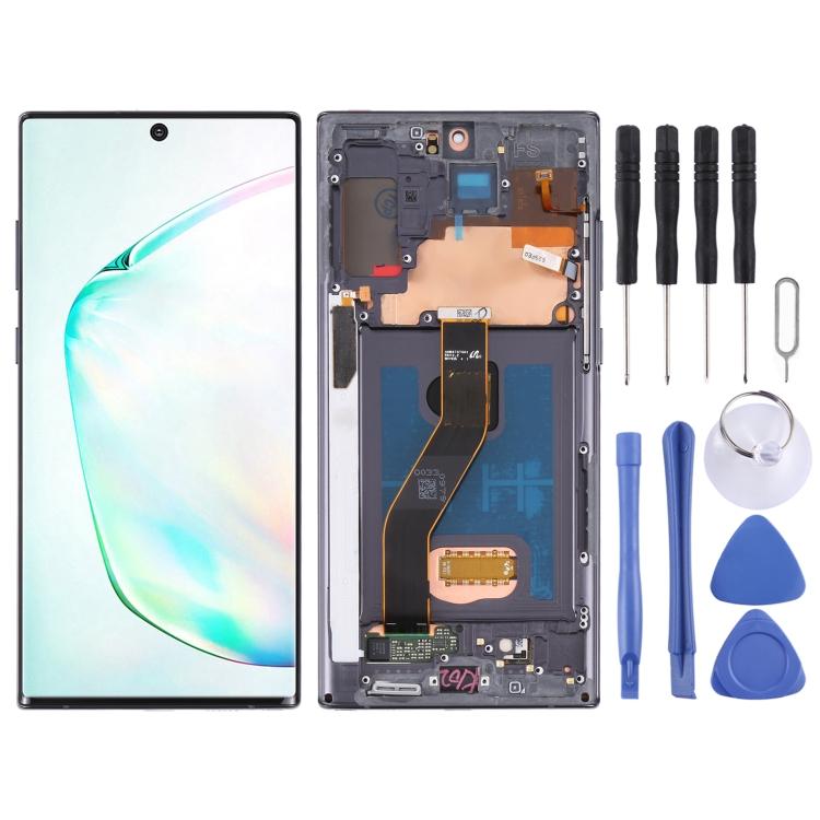 Оригинальный ЖК-экран для Samsung Galaxy Note10+ 4G 5G SM-N976 SM-N975 с сенсорным стеклом, в сборе с рамкой for Samsung Galaxy Note10+ чёрный