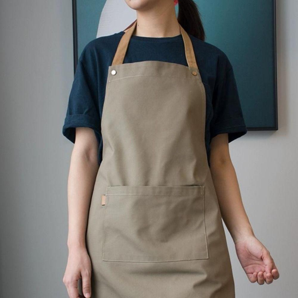with Pockets Kitchen Apron Waterproof Sleeveless Apron New Waiter Uniform For Men Women