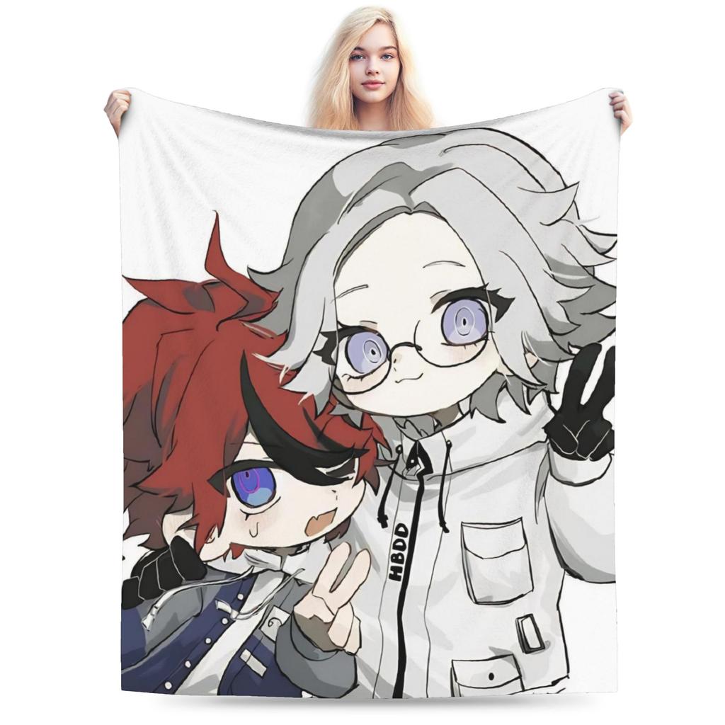 Eito HUNDRED LINE Knitted Blankets Flannel Last Defense Academy Lightweight Throw Blankets for Outdoor Travel Bedspread