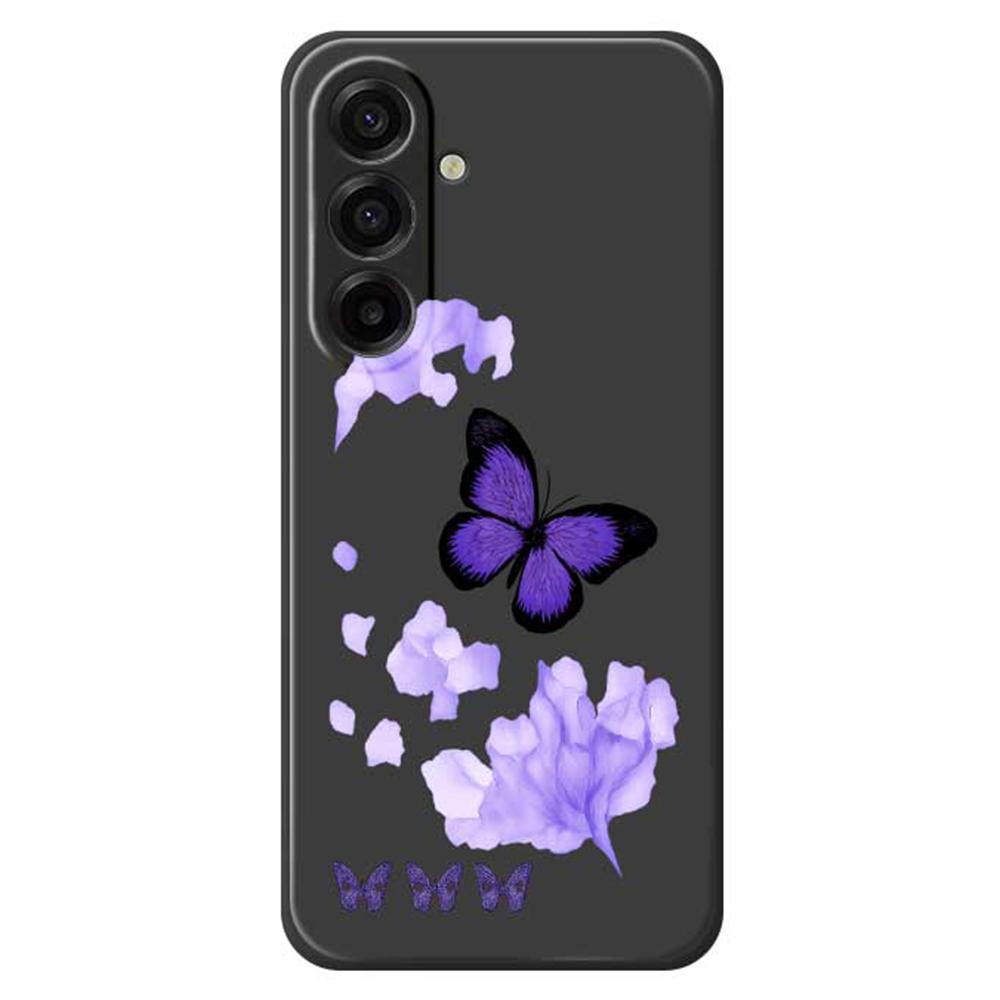 For Samsung Galaxy A17 5G Case Purple Butterfly Pattern Printing Straight Edge TPU Phone Back Cover