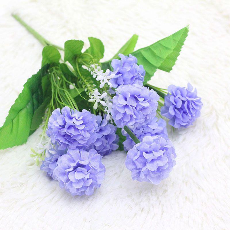 

Exquisite 9 Heads Artificial Carnation Bouquet For Realistic Home And Wedding Floral Decor светло-фиолетовый