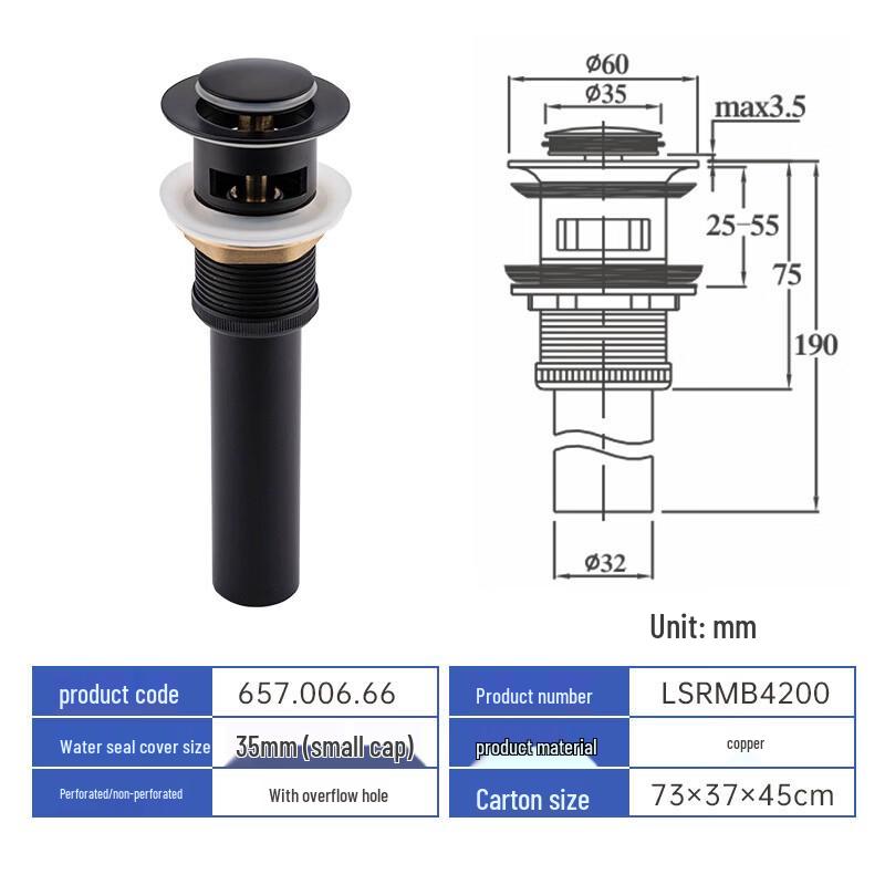 Pop-up Basin Drain Stopper