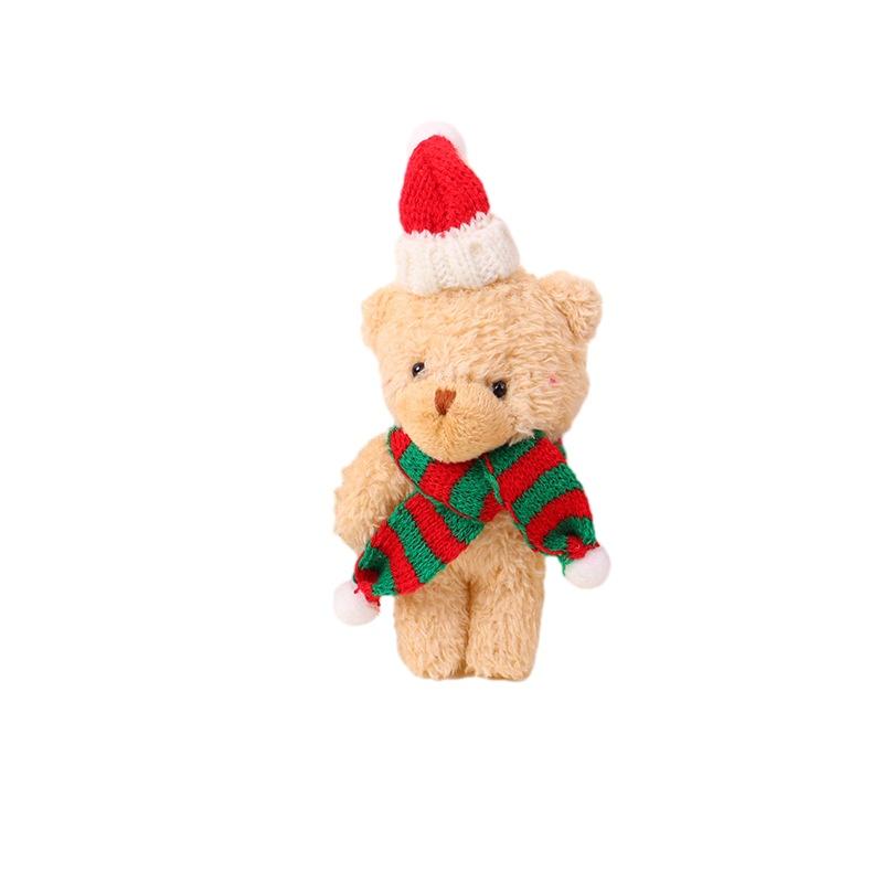 Cute Christmas Blush Scarf Teddy Bear Plush Doll Keychain Pendant Toy 20cm Height